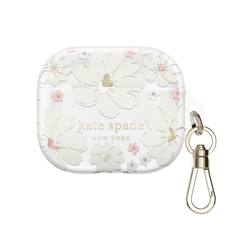 【kate spade】AirPods 3 精品保護套 純白牡丹