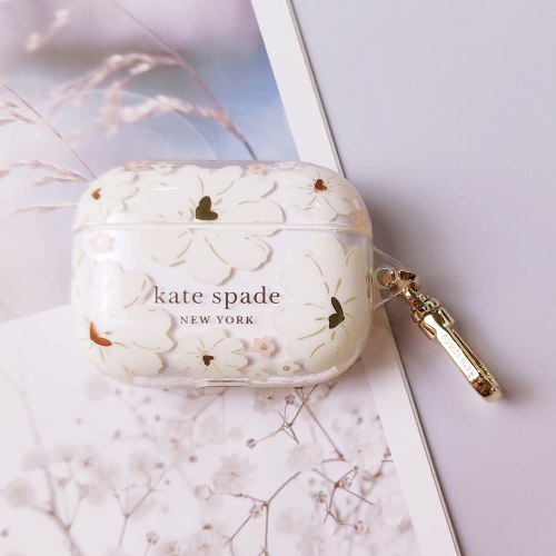 【kate spade】AirPods Pro (第 2 代) 保護殼套 純白牡丹