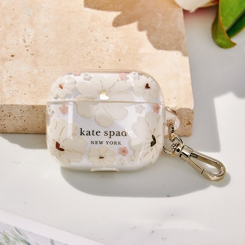 【kate spade】AirPods 3 精品保護套 純白牡丹