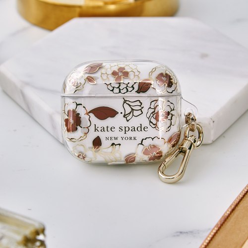 【kate spade】AirPods 3 精品保護套 金色年華