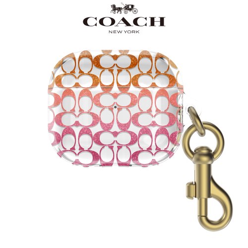【COACH】AirPods 3 精品保護套 經典大C粉紅