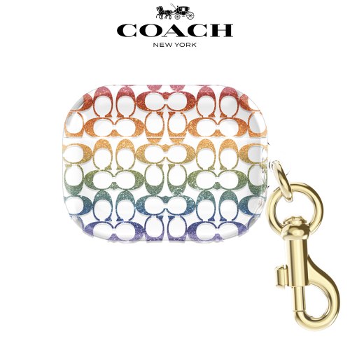 【COACH】AirPods Pro 精品保護套-經典大C漸層彩虹