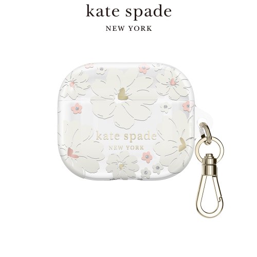 【kate spade】AirPods 3 精品保護套 純白牡丹